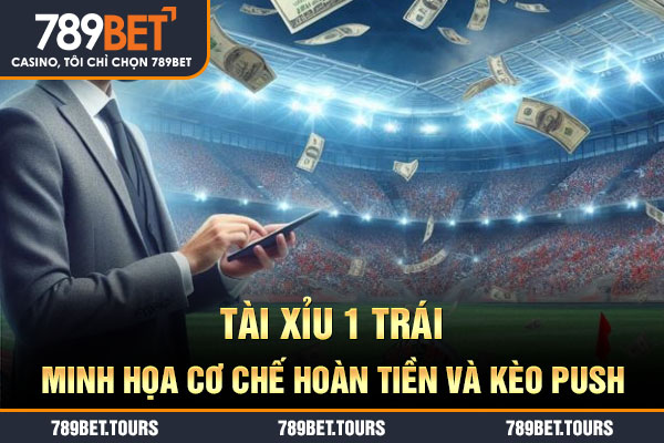 Tài xỉu 1 trái - minh họa cơ chế hoàn tiền và kèo push